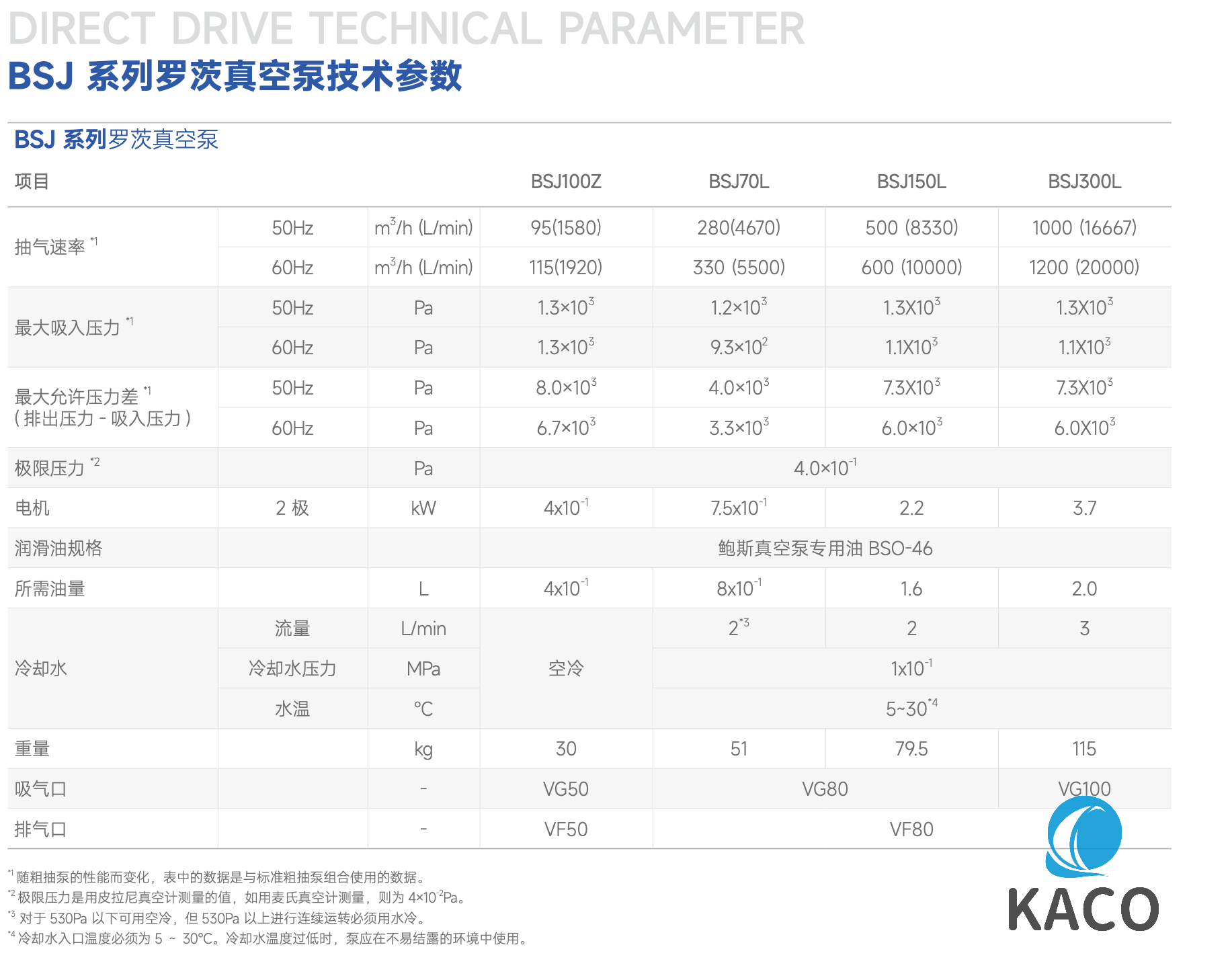 鮑斯BSJ300L羅茨真空泵介紹說明